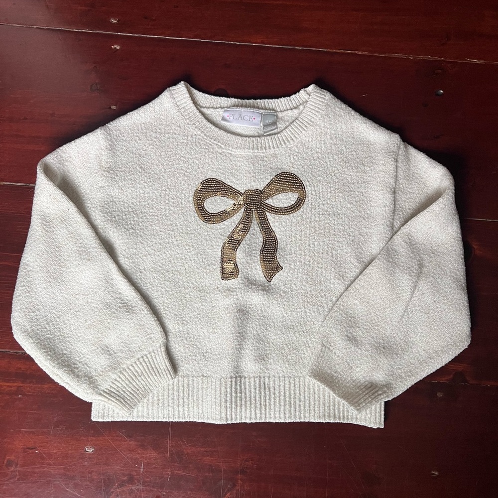 Elegant White Sweater with Bow Detail children’s place 5/6